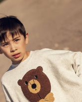 MINI RODINI Bear chenille sweatshirt - Grijs Melange
